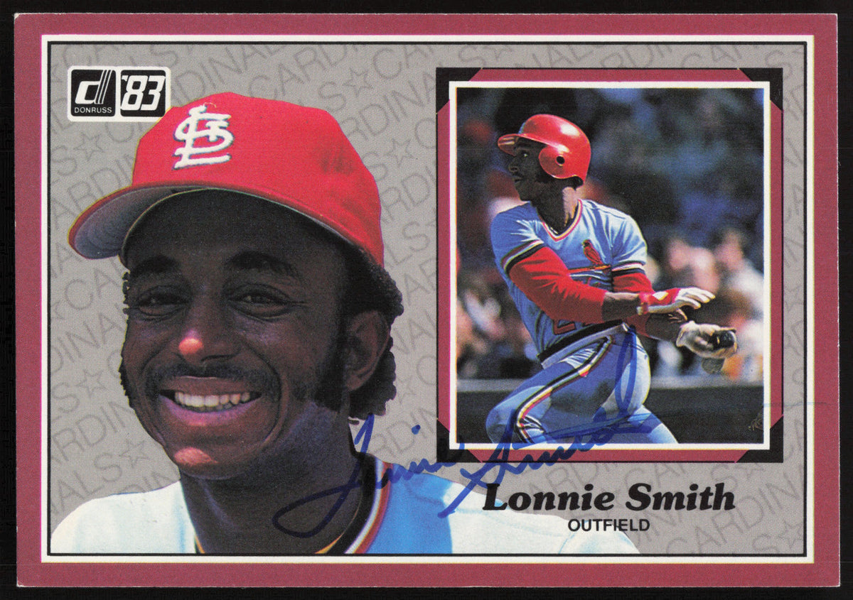 Lonnie Smith Autographed 1983 Donruss Action All Stars Card #34 St. Louis Cardinals SKU #264352
