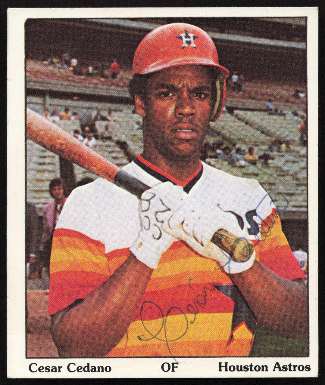 Cesar Cedeno Autographed 1975 SSPC 3.5"x4.25" Card Houston Astros SKU #264369