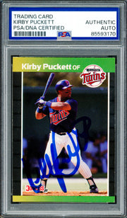 Kirby Puckett Autographed 1989 Donruss Card #182 Minnesota Twins PSA/DNA #85593170