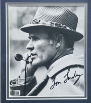 Tom Landry Autographed Framed 8x10 Photo Dallas Cowboys Beckett BAS QR #BV86497