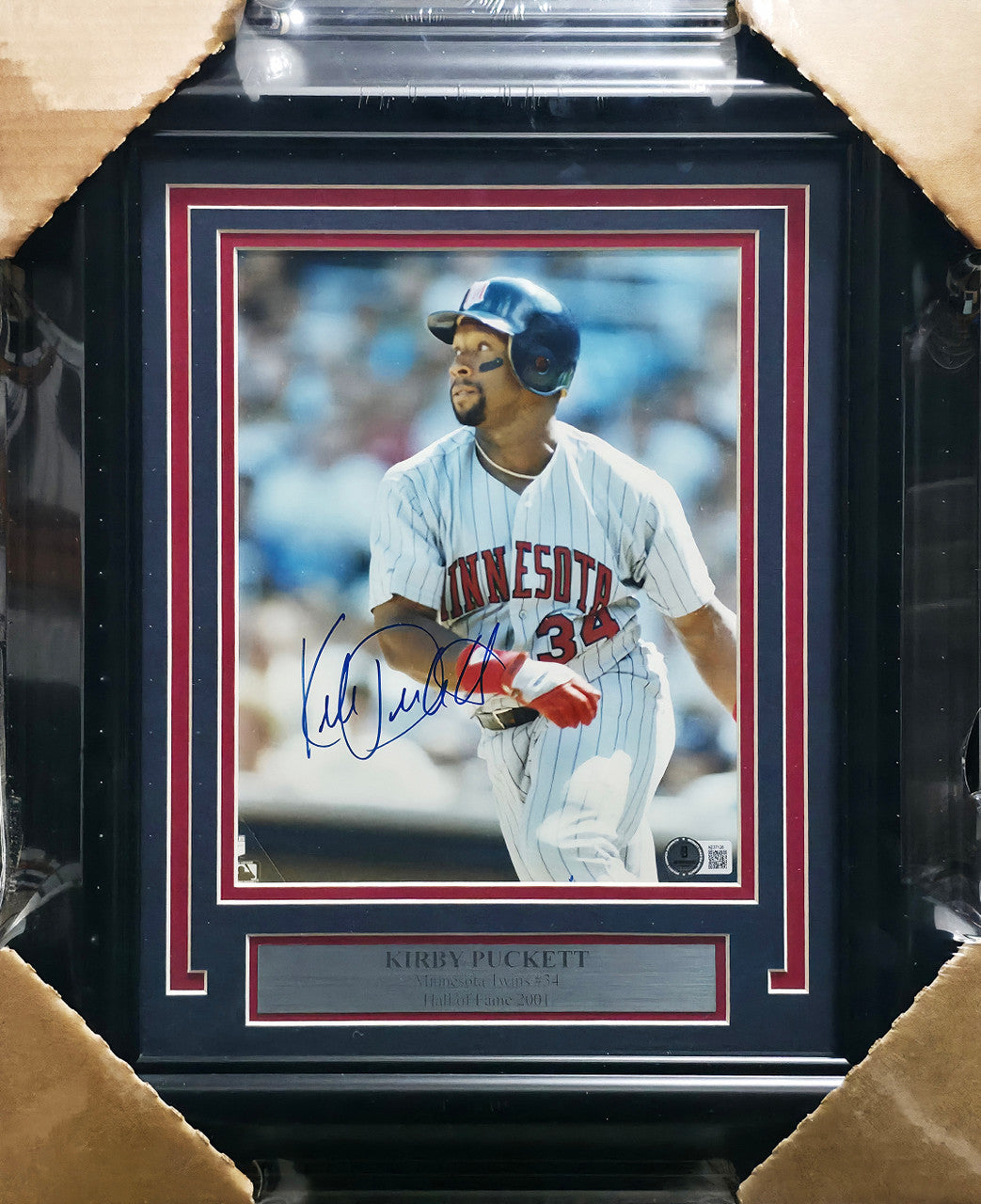 Kirby Puckett Autographed Framed 8x10 Photo Minnesota Twins Beckett BAS #AE37126