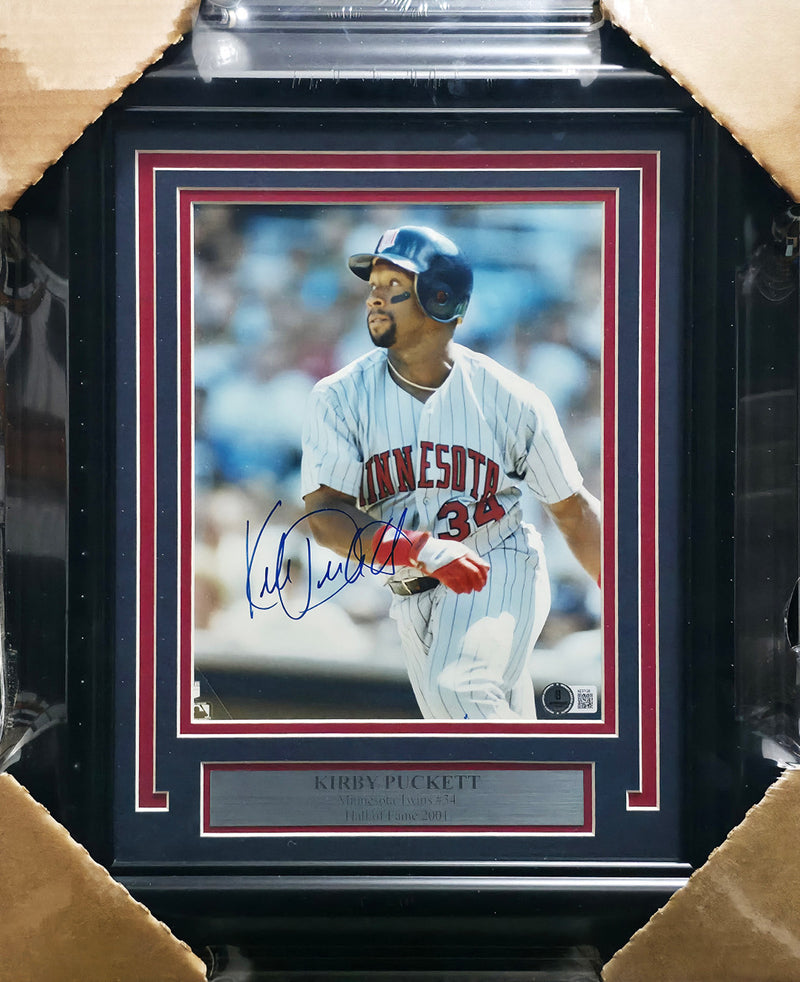 Kirby Puckett Autographed Framed 8x10 Photo Minnesota Twins Beckett BAS #AE37126