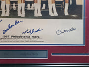 1967-68 Philadelphia 76ers Team Autographed Framed 16x20 Photo With 12 Signatures Including Wilt Chamberlain PSA/DNA #AI02736