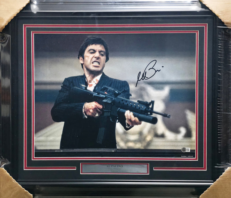 Al Pacino Autographed Framed 16x20 Photo Scarface Beckett BAS QR #BN16670