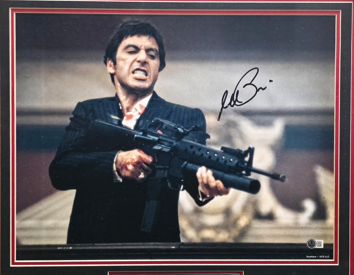 Al Pacino Autographed Framed 16x20 Photo Scarface Beckett BAS QR #BN16670