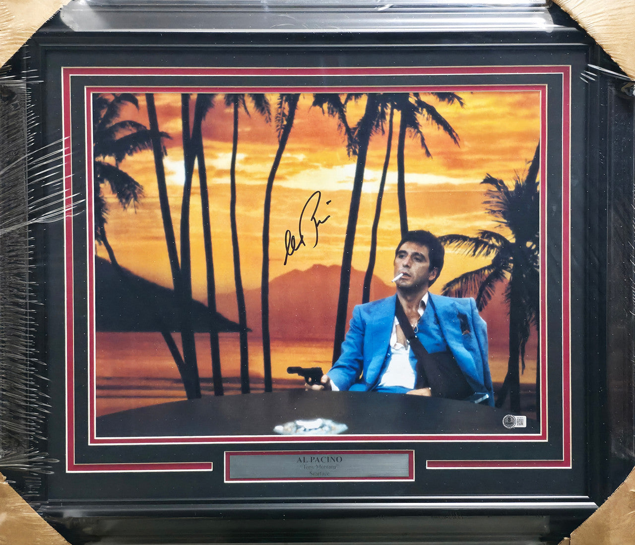 Al Pacino Autographed Framed 16x20 Photo Scarface Beckett BAS QR #BN16675