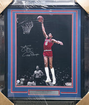 Julius "Dr. J" Erving Autographed Framed 16x20 Photo Philadelphia 76ers "1983 Champs" Beckett BAS Witness #3W344681