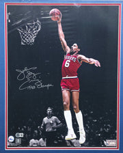 Julius "Dr. J" Erving Autographed Framed 16x20 Photo Philadelphia 76ers "1983 Champs" Beckett BAS Witness #3W344681