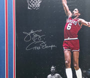 Julius "Dr. J" Erving Autographed Framed 16x20 Photo Philadelphia 76ers "1983 Champs" Beckett BAS Witness #3W344681