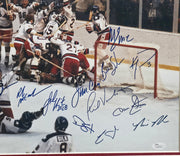 1980 Team USA Miracle On Ice Autographed Framed 16x20 Photo With 19 Signatures Including Mike Eruzione JSA #W547014