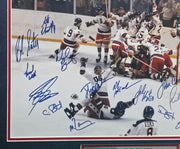 1980 Team USA Miracle On Ice Autographed Framed 16x20 Photo With 19 Signatures Including Mike Eruzione JSA #W547014
