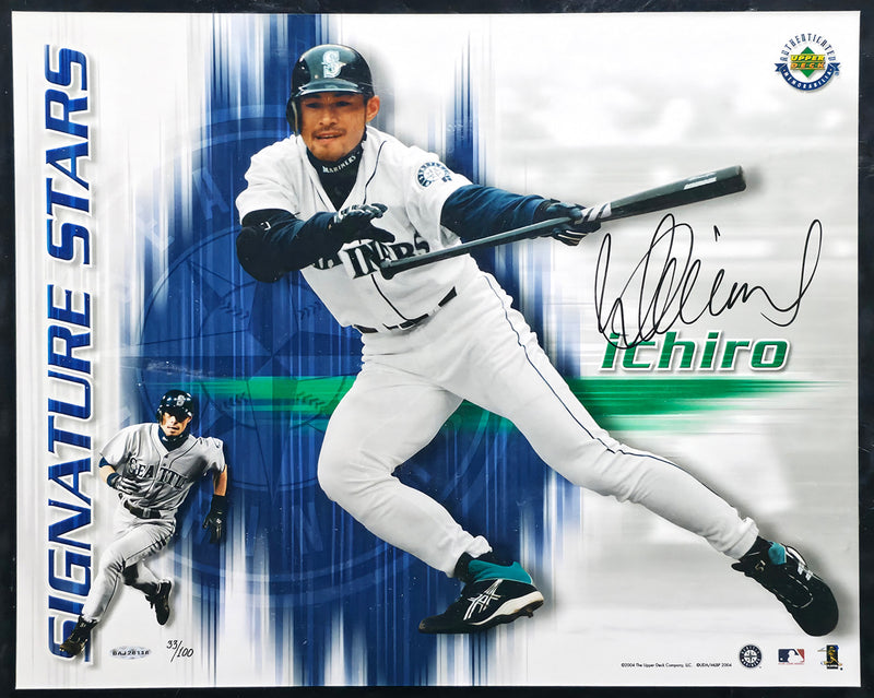 Ichiro Suzuki Autographed Framed Signature Stars Photo Seattle Mariners #33/100 UDA Holo #BAJ28118
