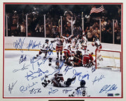 1980 Team USA Miracle On Ice Autographed Framed 16x20 Photo With 20 Signatures Including Herb Brooks Beckett BAS #AE49040