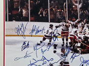 1980 Team USA Miracle On Ice Autographed Framed 16x20 Photo With 20 Signatures Including Herb Brooks Beckett BAS #AE49040