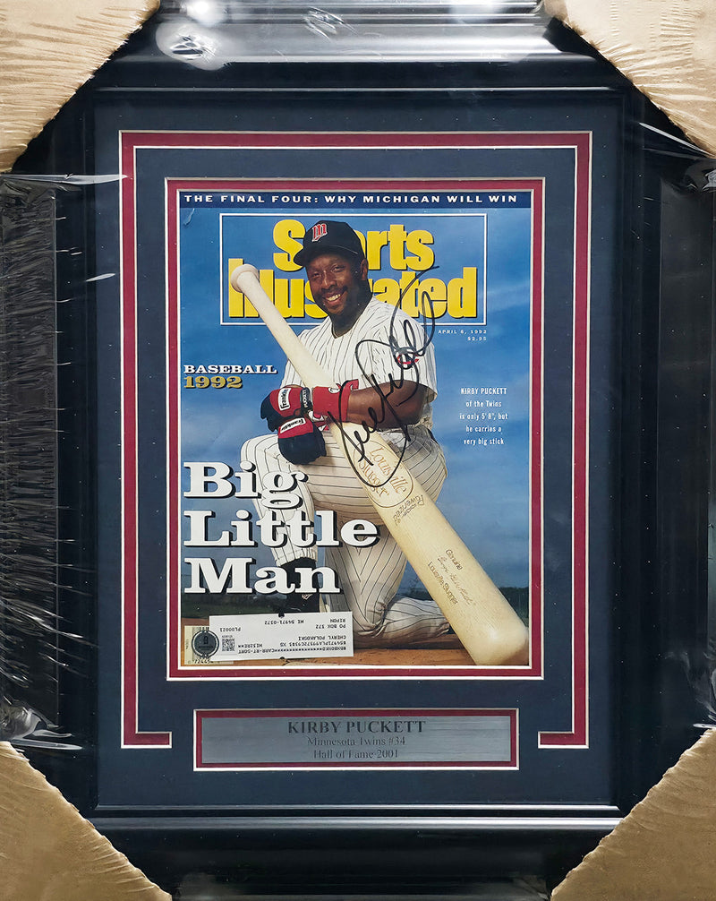 Kirby Puckett Autographed Framed Sports Illustrated Cover Minnesota Twins Beckett BAS #AE85126