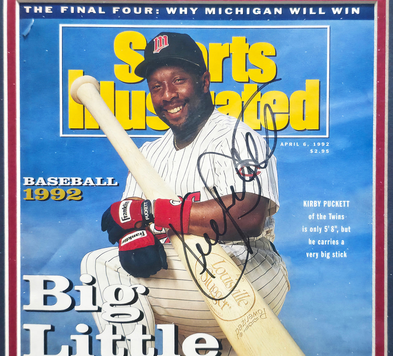 Kirby Puckett Autographed Framed Sports Illustrated Cover Minnesota Twins Beckett BAS #AE85126