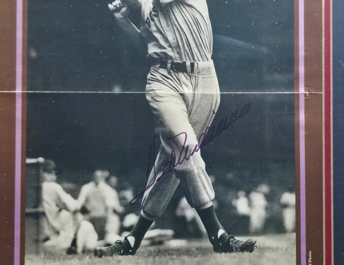 Ted Williams Autographed Framed 12x15 Poster Boston Red Sox Beckett BAS #AE50742
