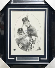 Rickey Henderson Autographed Framed 12x16 Lithograph Photo New York Yankees Beckett BAS QR #BR49989