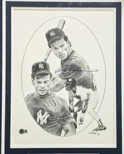 Rickey Henderson Autographed Framed 12x16 Lithograph Photo New York Yankees Beckett BAS QR #BR49989