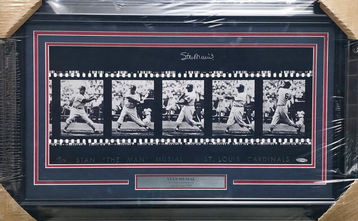 Stan Musial Autographed Framed 11x24 Film Strip Photo St. Louis Cardinals UDA Holo #BAF70608