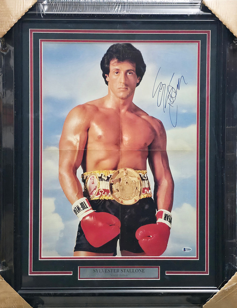 Sylvester Stallone Autographed Framed 16x22 Poster Rocky Balboa Beckett BAS #AA00088