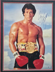 Sylvester Stallone Autographed Framed 16x22 Poster Rocky Balboa Beckett BAS #AA00088