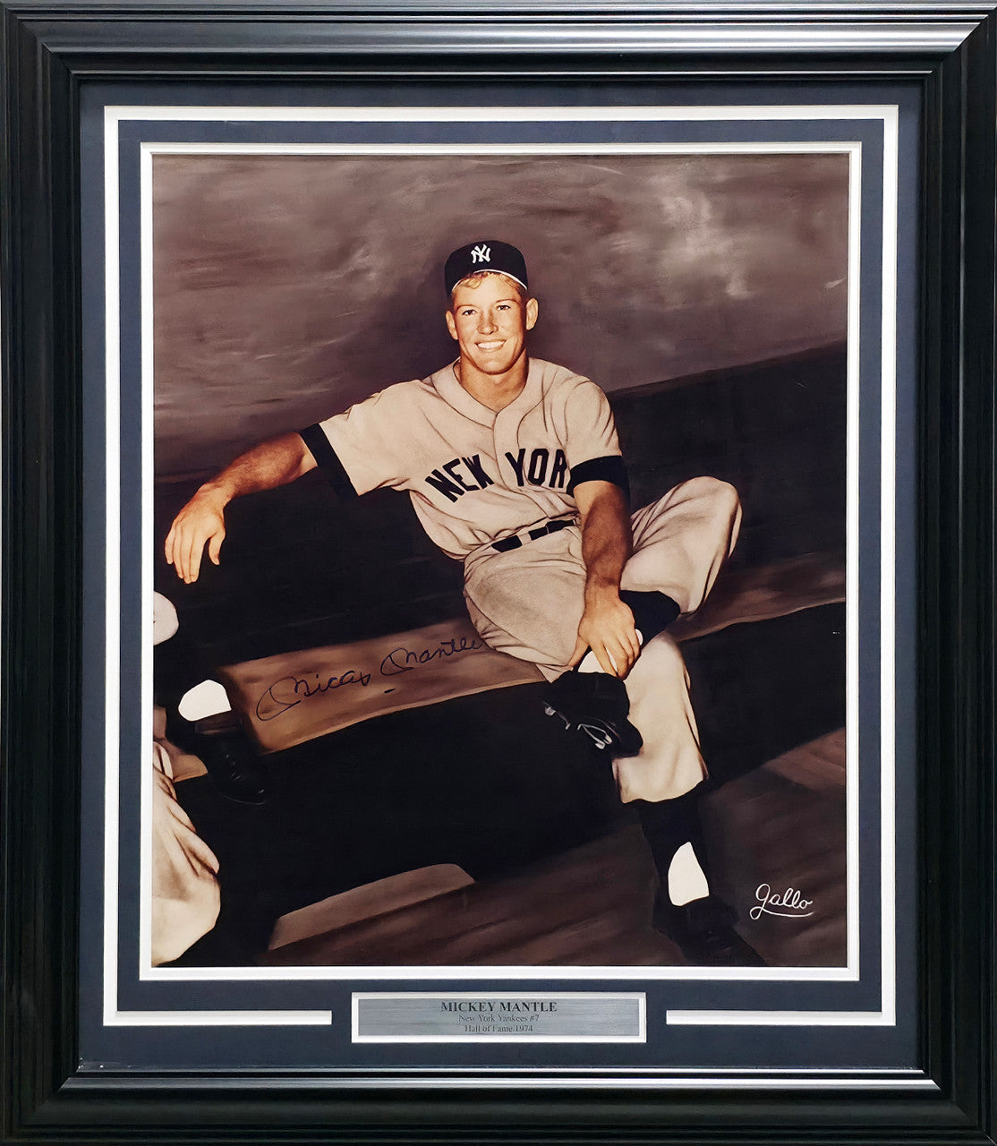 Mickey Mantle Autographed Framed 20x24 Gallo Photo New York Yankees JSA #ZZ44561