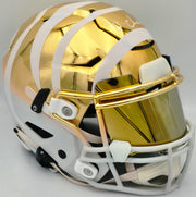 Ja'Marr Chase Autographed Cincinnati Bengals Gold Full Size SpeedFlex Authentic Helmet Beckett BAS Witness #3W360476
