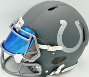 Jonathan Taylor Autographed Indianapolis Colts Slate Gray Full Size Speed Authentic Helmet "For The Shoe" Fanatics Holo #DC75984459