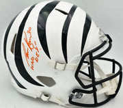 Chase Brown Autographed Cincinnati Bengals White Full Size Speed Authentic Helmet (Smudged) Beckett BAS Witness #3W399061
