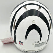 Chase Brown Autographed Cincinnati Bengals White Full Size Speed Authentic Helmet (Smudged) Beckett BAS Witness #3W399061