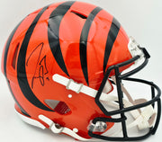 Joe Burrow Autographed Cincinnati Bengals Orange Full Size Speed Authentic Helmet Fanatics Holo #NB38153154