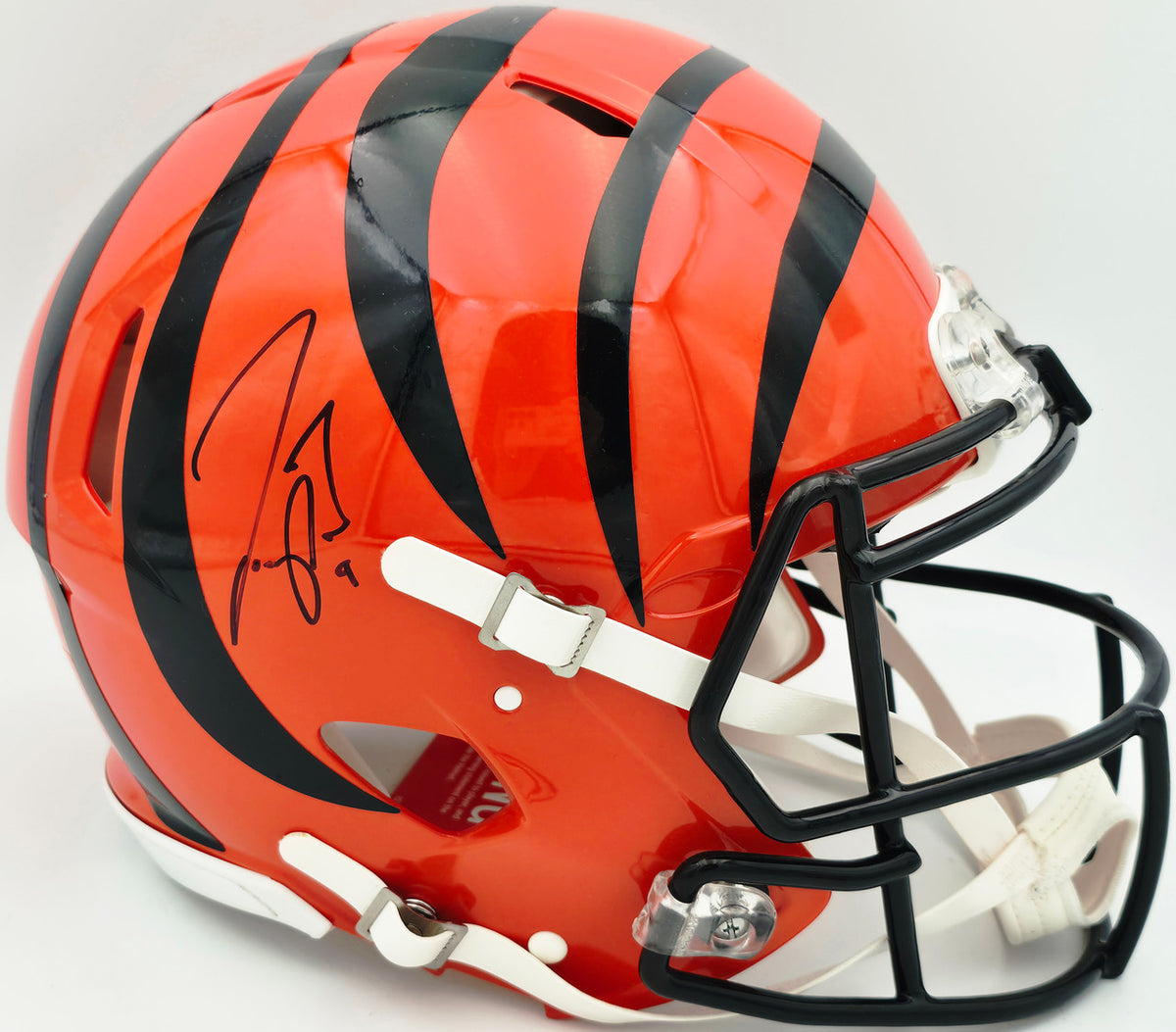 Joe Burrow Autographed Cincinnati Bengals Orange Full Size Speed Authentic Helmet Fanatics Holo #NB38153154