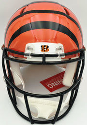 Joe Burrow Autographed Cincinnati Bengals Orange Full Size Speed Authentic Helmet Fanatics Holo #NB38153154