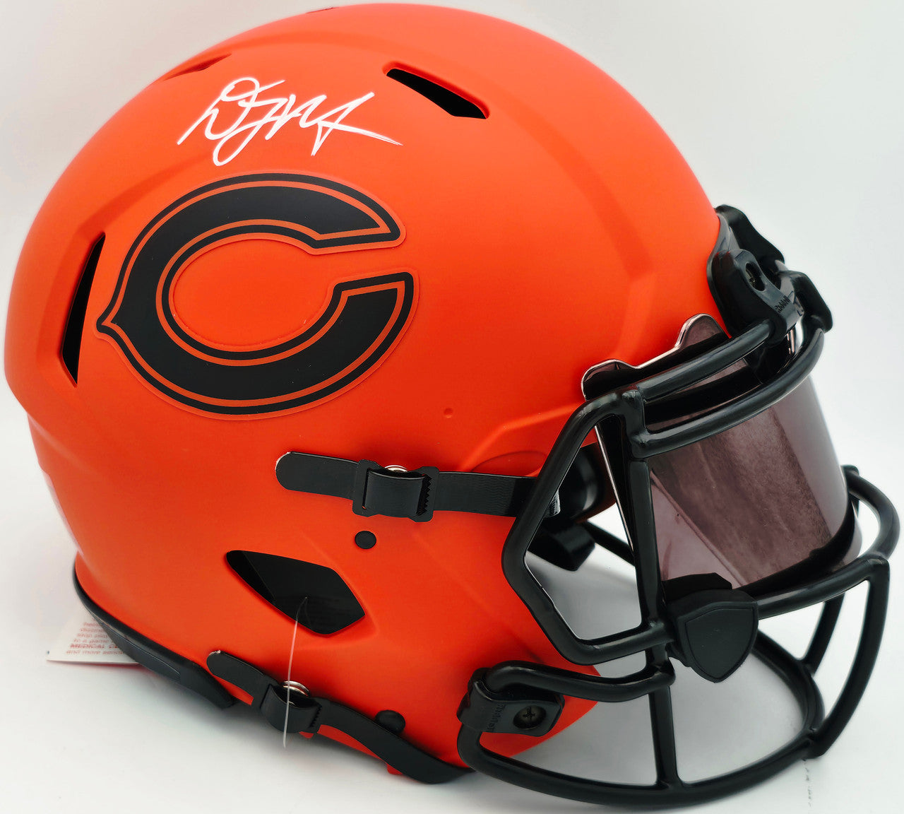 DJ Moore Autographed Chicago Bears Orange Full Size Speed Authentic Helmet Beckett BAS Witness #3W302263