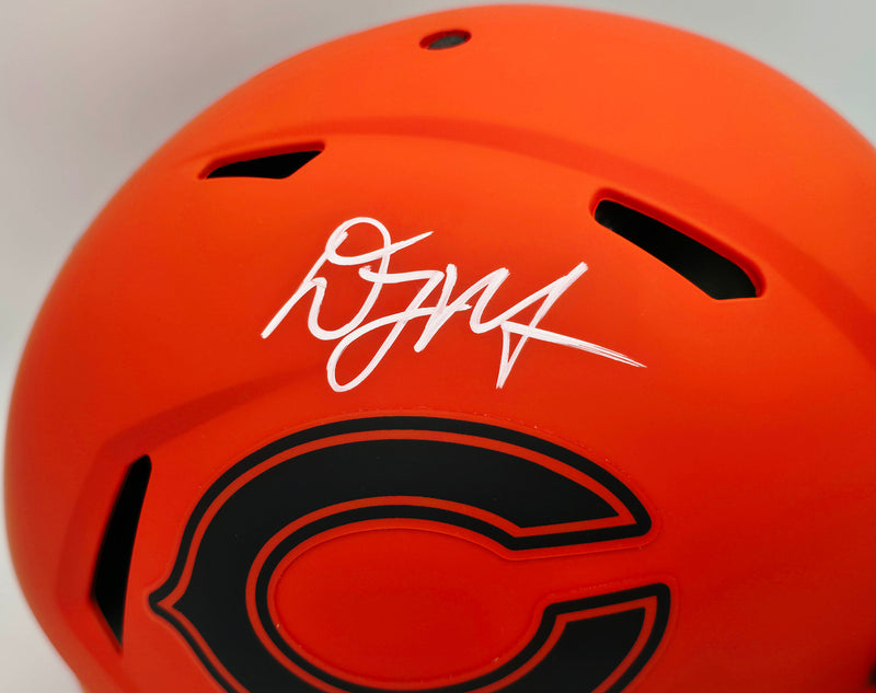 DJ Moore Autographed Chicago Bears Orange Full Size Speed Authentic Helmet Beckett BAS Witness #3W302263