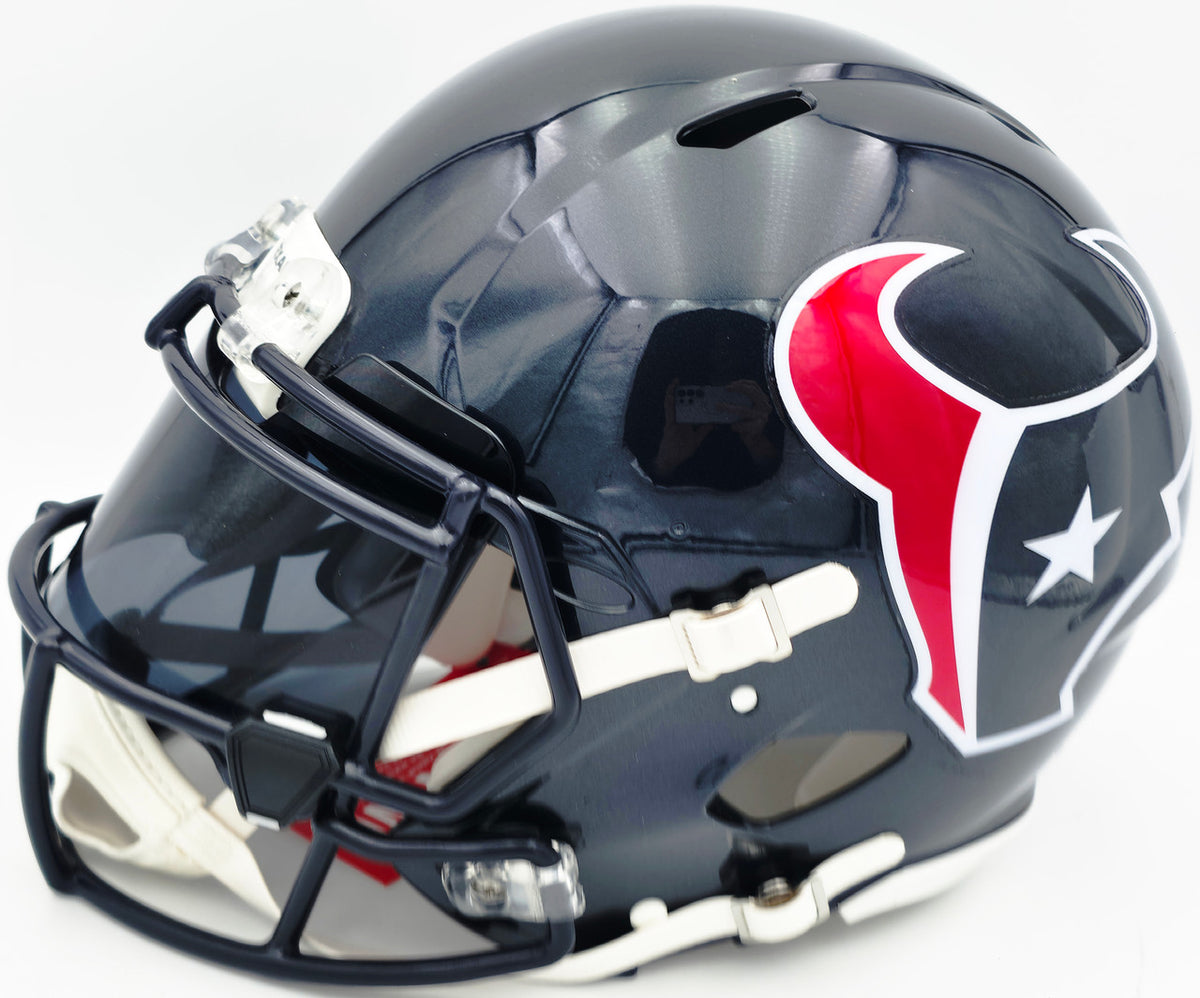 Tank Dell Autographed Houston Texans Blue Full Size Speed Authentic Helmet Fanatics Holo #DC75980831