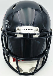 Tank Dell Autographed Houston Texans Blue Full Size Speed Authentic Helmet Fanatics Holo #DC75980831