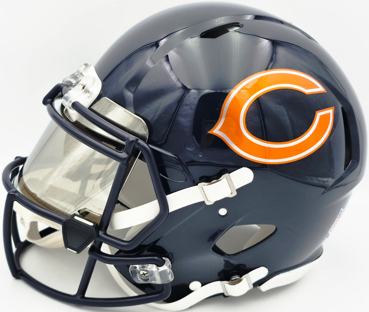 Jim McMahon Autographed Chicago Bears Blue Full Size Speed Authentic Helmet Beckett BAS Witness #2W802812