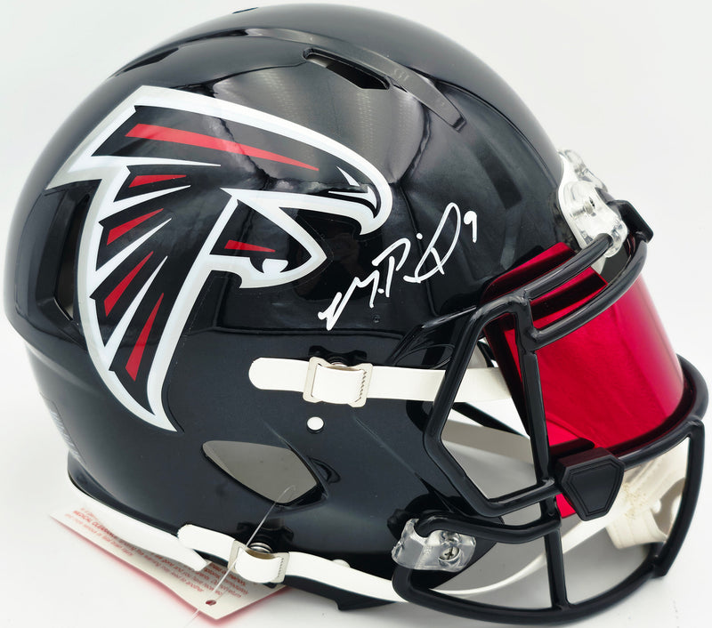 Michael Penix Jr. Autographed Atlanta Falcons Black Full Size Speed Authentic Helmet Beckett BAS Witness #3W084783
