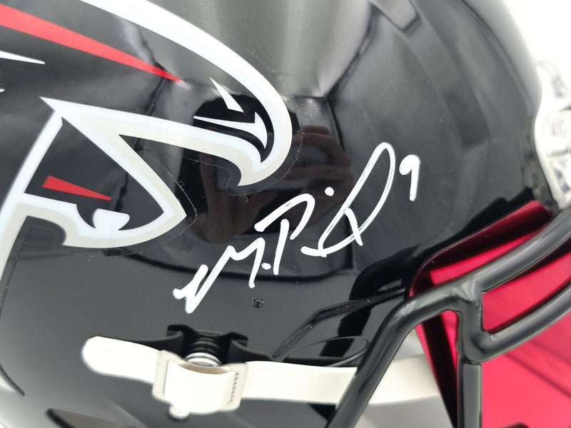 Michael Penix Jr. Autographed Atlanta Falcons Black Full Size Speed Authentic Helmet Beckett BAS Witness #3W084783