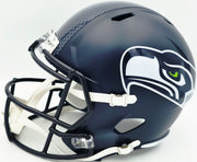 AJ Barner Autographed Seattle Seahawks Blue Full Size Speed Replica Helmet "The Barnyard" Beckett BAS Witness #4W627142