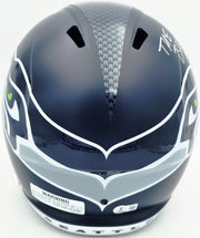 AJ Barner Autographed Seattle Seahawks Blue Full Size Speed Replica Helmet "The Barnyard" Beckett BAS Witness #4W627142