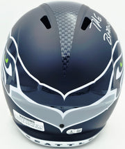 AJ Barner Autographed Seattle Seahawks Blue Full Size Speed Replica Helmet "The Barnyard" Beckett BAS Witness #4W627141