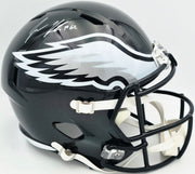 Jason Kelce Autographed Philadelphia Eagles Black Full Size Speed Replica Helmet Beckett BAS QR #BN17602