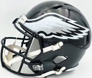 Jason Kelce Autographed Philadelphia Eagles Black Full Size Speed Replica Helmet Beckett BAS QR #BN17602