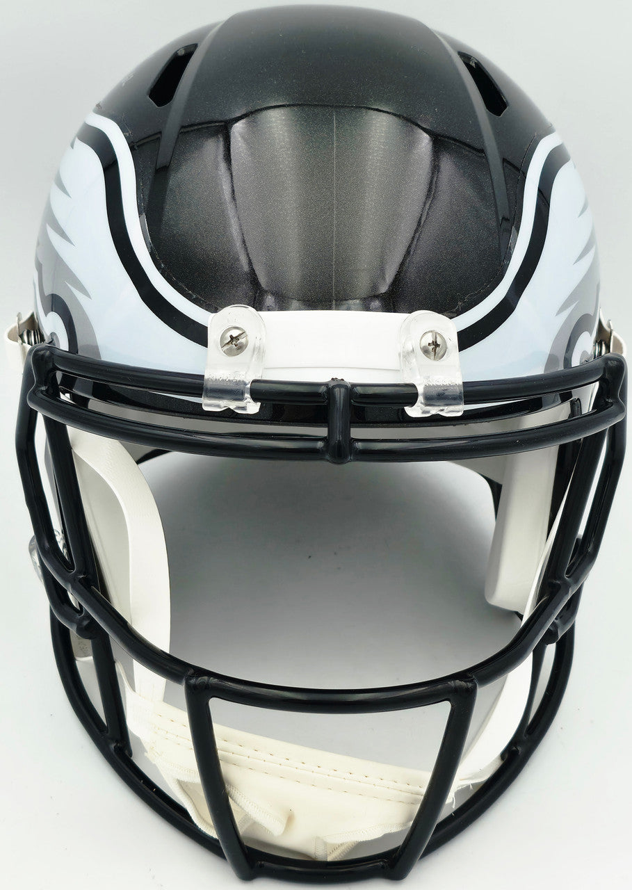 Jason Kelce Autographed Philadelphia Eagles Black Full Size Speed Replica Helmet Beckett BAS QR #BN17602