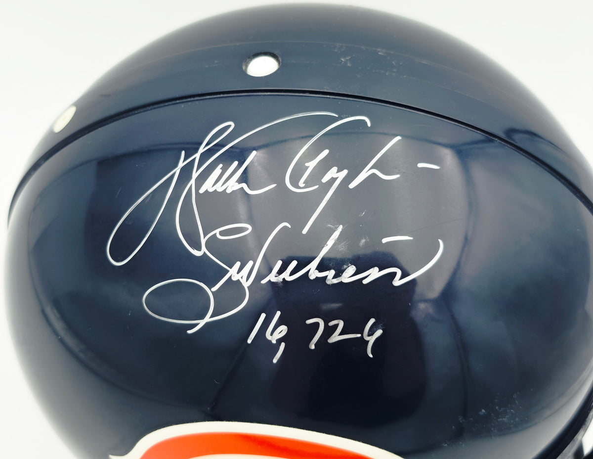Walter Payton Autographed Chicago Bears Blue Full Size Riddell Authentic Helmet "Sweetness 16,726" PSA/DNA & #538/600 Beckett BAS #AE84991