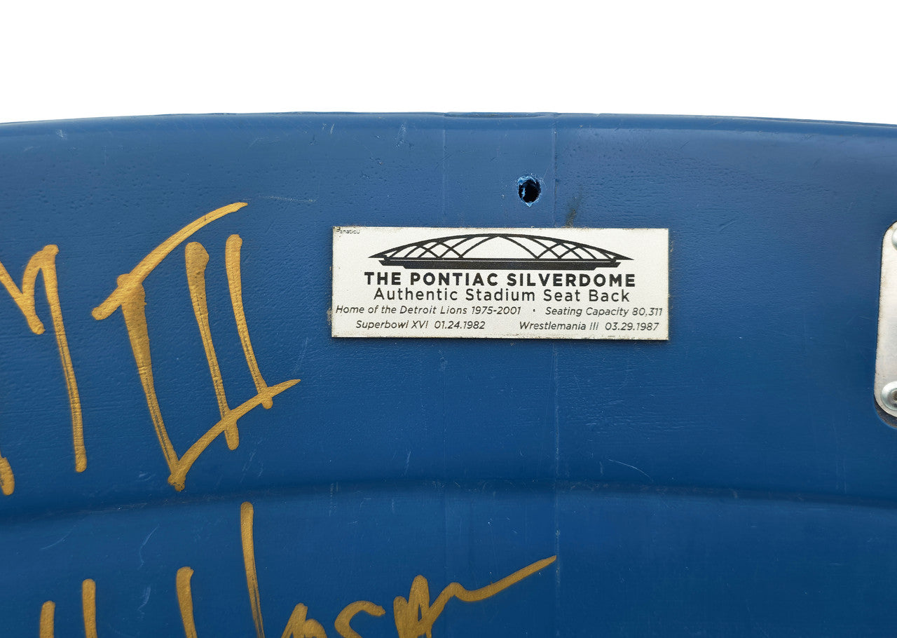 Hulk Hogan Autographed Silverdome WrestleMania III Seat Back VW III vs. Andre Beckett BAS #AF01008