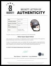 Walter Payton Autographed Chicago Bears Blue Full Size Riddell Authentic Helmet "Sweetness 16,726" PSA/DNA & #538/600 Beckett BAS #AE84991
